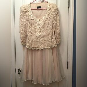 CACHET—TWO PIECE SPECIAL OCCASION JACKET AND SKIRT ENSEMBLE